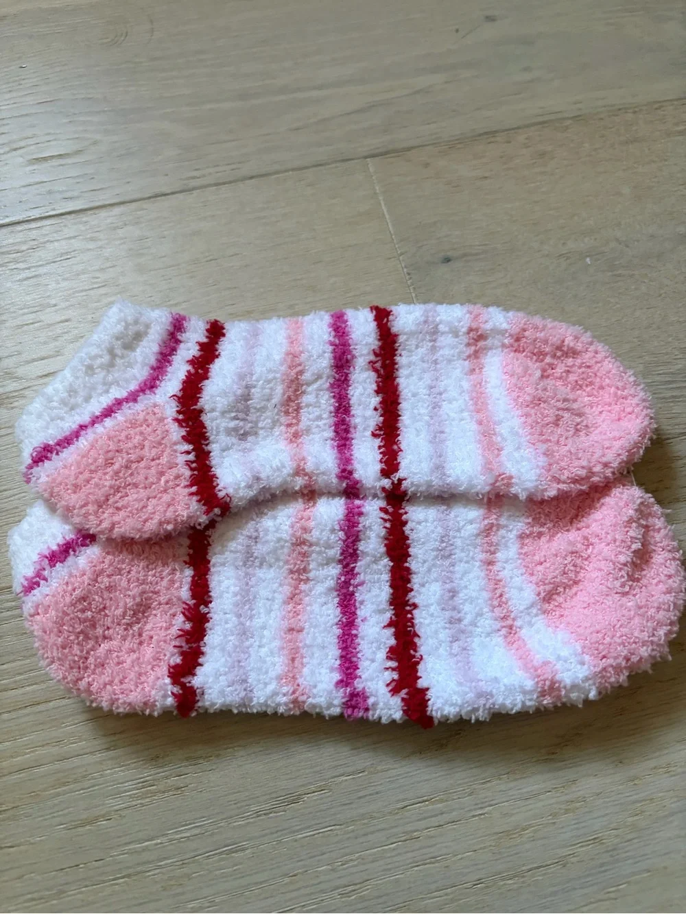 NWOT Cozy Pink Striped Fuzzy Socks